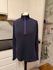Rab Women’s MeCo 250 1/4 Zip Fleece Mid Layer Top Shirt Black Purple Size XL