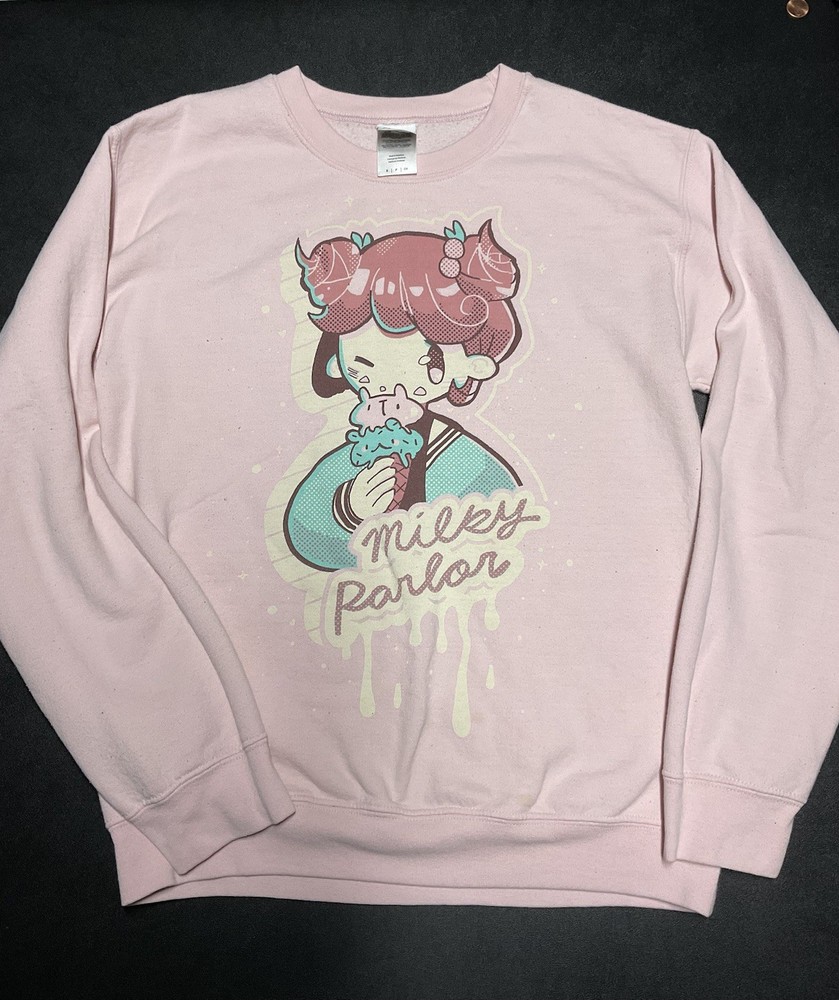 Anime Girl Kayla Pink Sweatshirt Size Small