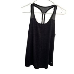 Layer 8 Women’s Size Small Racerback Tank Top Heathered Black Mesh Qwick-Dry