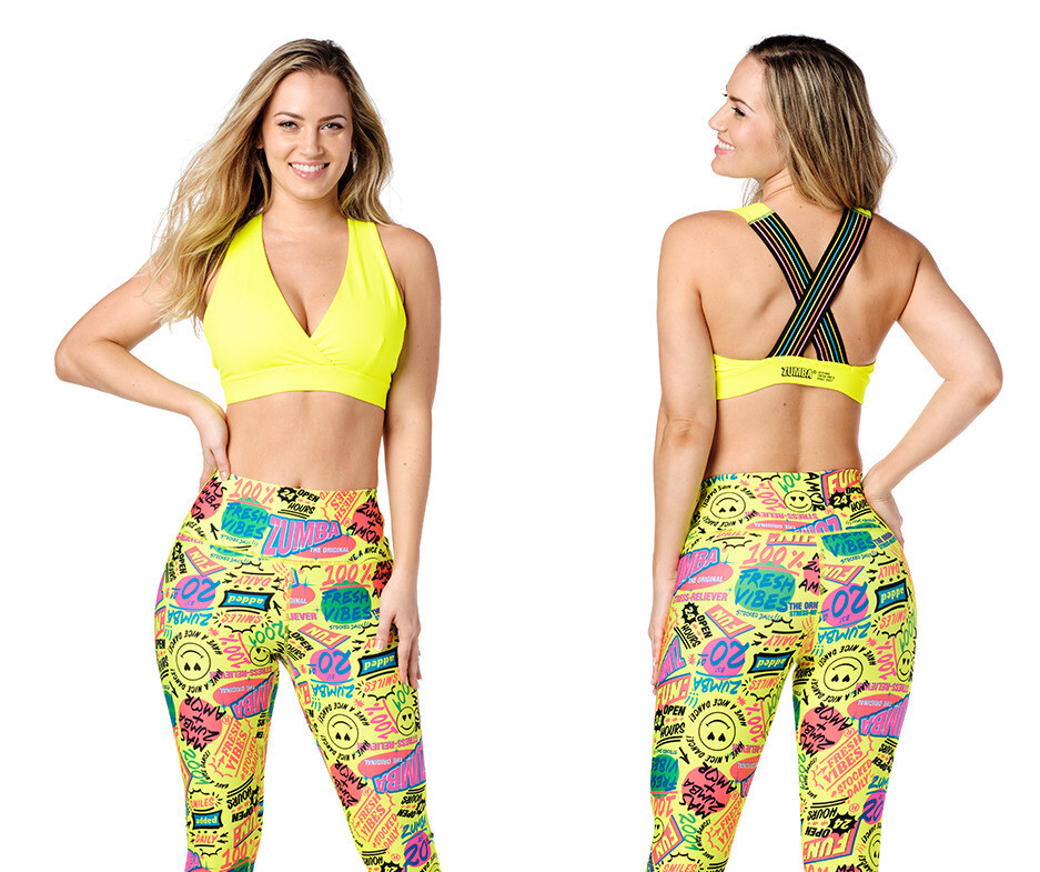 Zumba Pop Bra – Caution Yellow ~ XS, Large, XXL ~ New!