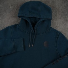 Carhartt Clarksburg Hoodie Womens Size M 8-10 Teal Relaxed Fit Pullover Logo