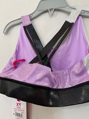 Justice Girls Dance Gym Sports Bra U pick Purple/Silver/Black Crossback Wireless