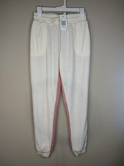New L*Space Cream Track Pants Womens Small Pink Colorblock Back At It