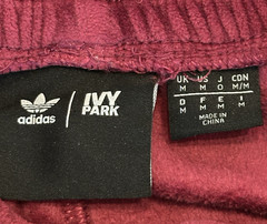 Adidas Ivy Park velour track pants size M Beyoncé Line maroon red