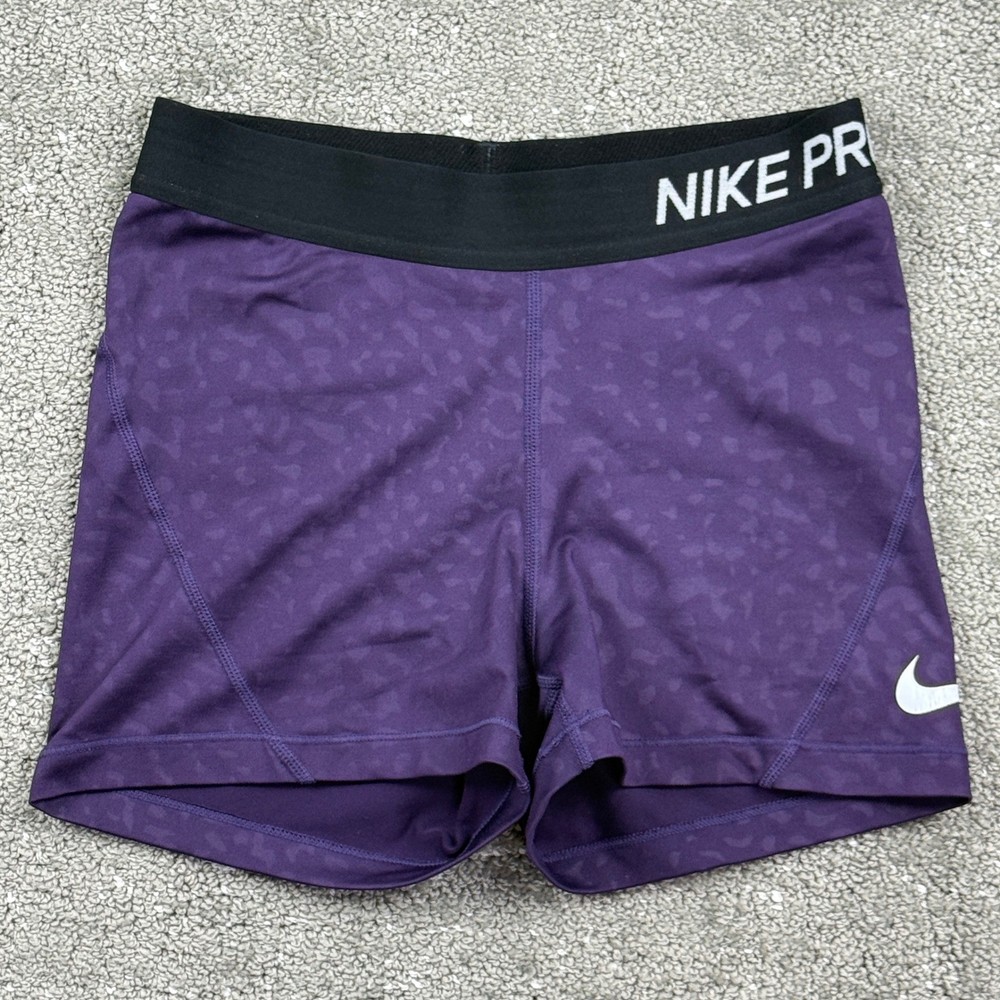 Nike Pro Women’s Purple Compression Shorts Size S Dri-FIT Training Workout