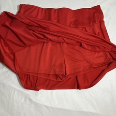Women’s Athletic Skort Size 15 Red Solid Pull-On Elastic Waist Tennis Golf 1123