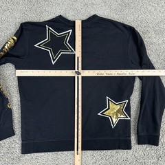 Universal Studios Womens Medium Black Gold Sequences Beaded Stars Sleeve