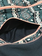 Kari Traa Olga Fleece Size Large Inca Print Zip Pockets Full Zip Gray Blue Pink