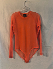 Women’s Nike Sheer Mesh Body Suit Turf Orange Medium Size Logo on Left Arm #4096
