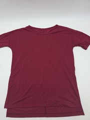 Nike Yoga T-Shirt Womens XS Burgundy Swoosh Tee.#42482