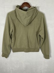 Athleta Forever Fleece Hoodie 1/2 Zip Women’s Small Green Cropped Fit Casual
