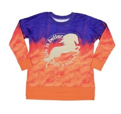 Medium LuLaRoe HANNAH Sweatshirt Ombré Life Better With Horses Fits 8/10 RARE