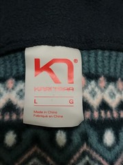 Kari Traa Olga Fleece Size Large Inca Print Zip Pockets Full Zip Gray Blue Pink