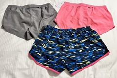 NEW Nike Women’s Pink Gray Blue Yellow Dri-FIT Running Shorts Brief Lot Of 3 M