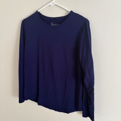 G Lifestyle Women’s Large Navy Blue Long Sleeve Shirt Nylon Golf Tennis E6