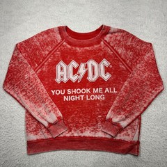 Recycled Karma AC/DC Oversized Sweater Red “Have a Drink on Me” Women’s Size S