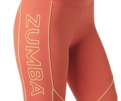 Zumba Dance Company High Waisted Crop Leggings – Orange Peel ~ XS S L ~ New!