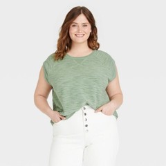 Universal Thread Womens Size (1X, 2X,3X,4X) Sleeveless Textured Sweatshirt Green