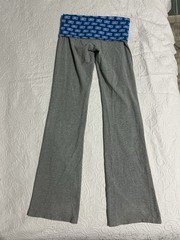 Y2K vtg PINK Women’s Yoga Pants XS Gray Blue Foldover Waist Logo Flare