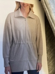 Converse Women’s Full-Zip Jacket XXL Soft Long Beautiful Anywhere Any Time Gray