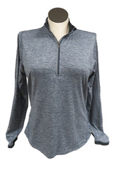 Nike Running Large Dri Fit Top 1/4 Zip Navy Heather Logo Long Sleeve