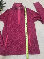 Avalanche Pink Heather Loma Snap Neck Pullover Activewear Sweater, Size Medium