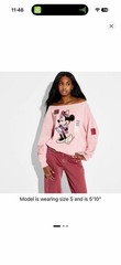 Disney Target Minnie Mouse Pink Patch Sweatshirt Women’s XL Viral NWT