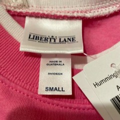 Hummingbird Floral Pink Embroidered Sweatshirt Small NWT Cottage Granny