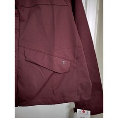M1165) Champion Woman XL Burgundy Snap Zip Front Crop Coach Windbreaker