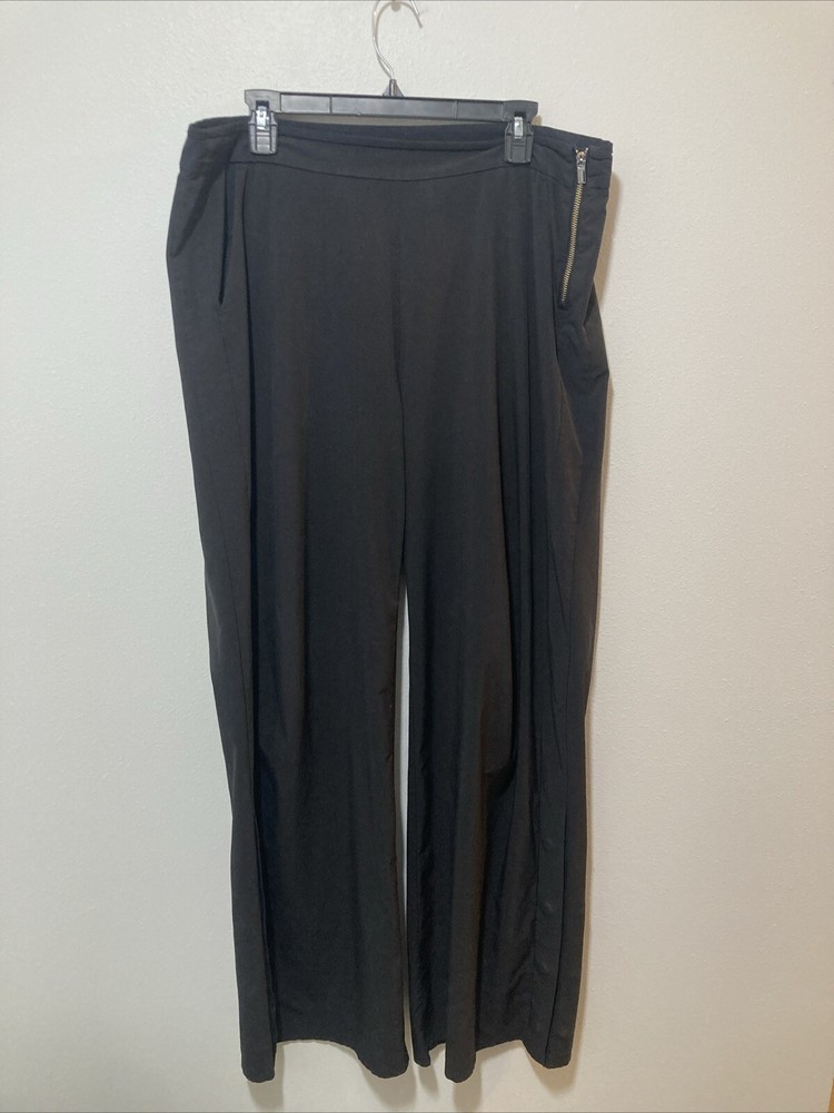 Athleta Gramercy Track Trouser Wide Leg Pants Size 16T Pockets Snaps On Legs