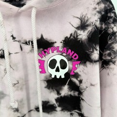 Hypland Anime Tie Dye Hoodie Large Pink Black Skull Graphic Streetwear