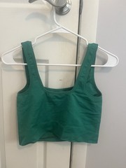 All in Motion Women’s Green Sports Bra M Medium Support Wireless Pullover Nylon