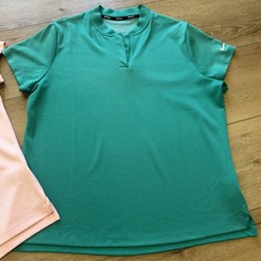 Women’s Lot of 2 Nike Golf Zip Up Polo Shirts Size XXL Coral & Teal Green