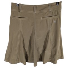 ATHLETA WHATEVER SKORT Womens 6 Pleated SKIRT Beige Tan Snap Zip Front