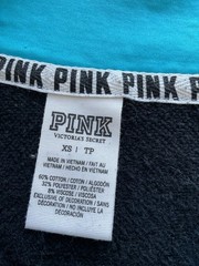 PINK Victoria’s Secret Gray Blue 1/4 Zip Sweatshirt Womens XS Extra Small