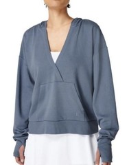 Sweaty Betty Womens Blue Pullover Hoodie Size 12 Athleisure Lounge Soft