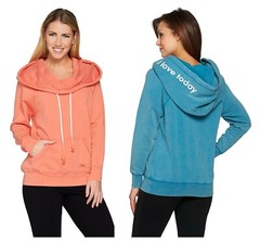 PEACE LOVE WORLD SOFT FLEECE KNIT OVERSIZED HOODIE PULLOVER NEW $ 66