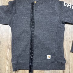 Carhartt Womens XS 0/2 Black Crewneck Sweatshirt Logo Sleeve Relaxed Fit