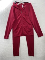 Love Poem Woman’s Pink One Size Two Piece Leggings & Hooded Full Zip Jacket