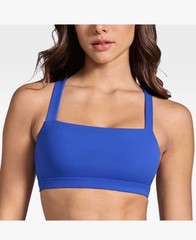 Ingia Square Neck Cross Back Sports Bra Blue Sz S