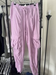 Lululemon Dance Studio Mid Rise Cropped Pant Pink Peony Size 6 Ruched Hem