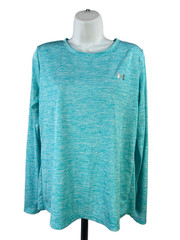 Under Armour Women’s Blue Heather Heatgear Loose Long Sleeve Athletic Shirt – M