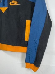 NWT Womens Nike Cropped Half Zip Pullover Fleece Jacket Black Blue Orange Medium