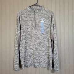 Under Armour Quarter Zip Pullover Sweater “Air Force” Logo Gray Women’s Large