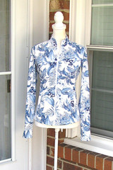 Tommy Bahama Golf & Tennis full zip jacket XS has pockets thumbholes UPF 50 blue