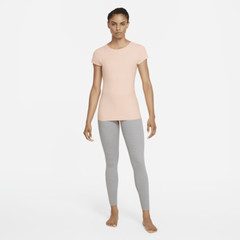 Nike Infinalon Women’s Yoga Luxe Short Sleeve Top Light Coral DC5257-219 Small