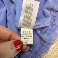 GapFit Womens XS Pale Periwinkle Bra Strap Supp Tank Top Adjustable Cinched Hem