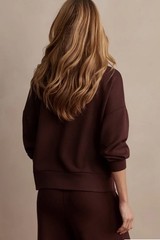 Varley Hawley Half Zip Sweatshirt Double Soft Brown Coffee Size Large NWOT