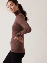 Athleta Flurry Seamless Turtleneck-Noble Rustic Beige- Size XS-NWT