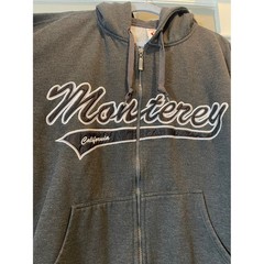 GoGo Sports Monterey California Zip Up Hoodie Gray Embroidered XXL Womens